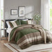 Boulder Stripe - Twin/Twin Long Pieced Comforter Set - Green - Simple Home Plus