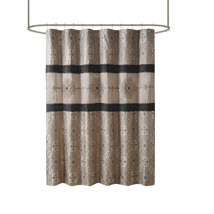 Donovan - Embroidered Shower Curtain - Black - Simple Home Plus