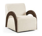 Neria - Chenille Fabric Upholstered Swivel Accent Chair - Painted Brown Base - Simple Home Plus