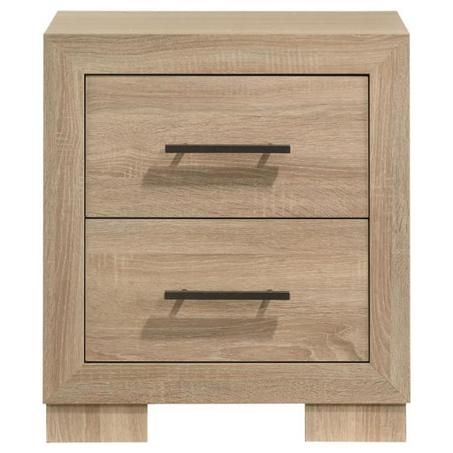 Arielle - 2-Drawer Bedroom Nightstand With Casters - Light Oak - Simple Home Plus