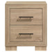 Arielle - 2-Drawer Bedroom Nightstand With Casters - Light Oak - Simple Home Plus