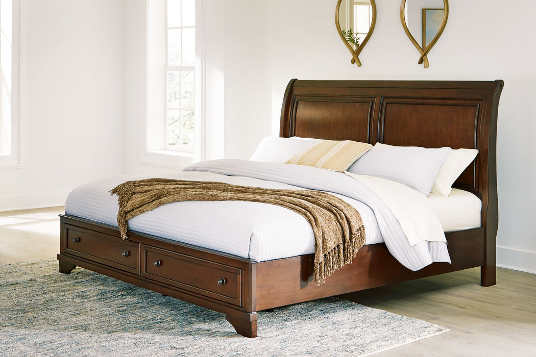 Trellington - Brown - King Sleigh Storage Bed - Simple Home Plus