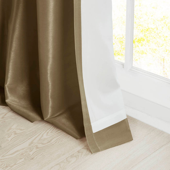 Emilia - 108" Twist Tab Lined Window Curtain - Bronze - Simple Home Plus