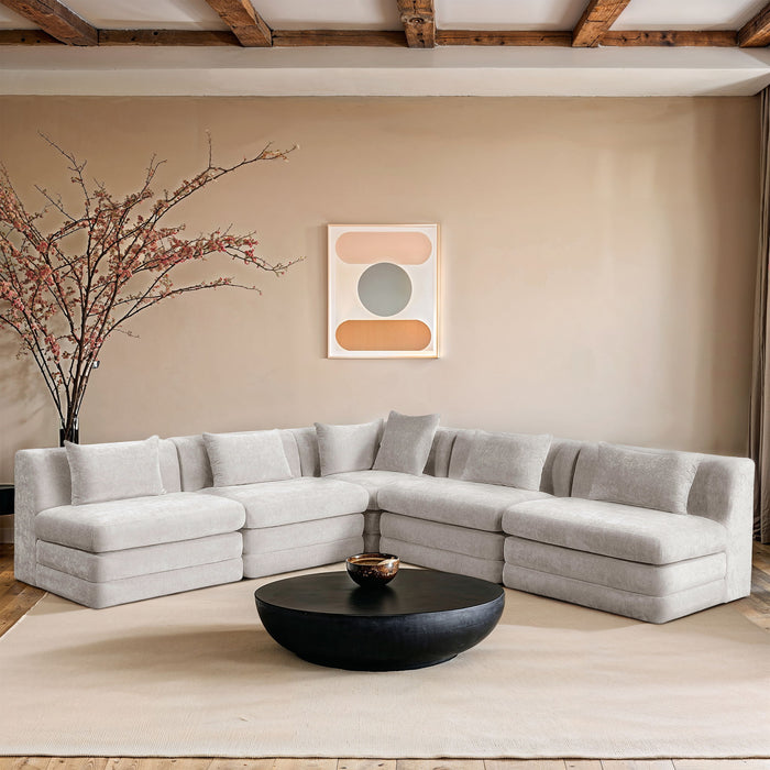 Stellar - 5 Piece Upholstered Modular Sectional - Simple Home Plus