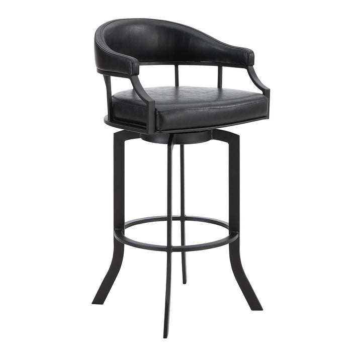 Pharaoh - Swivel Powder Coated And Faux Leather Metal Bar Stool