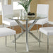 Vance - Round Glass Top Asterisk Dining Table - Chrome - Simple Home Plus
