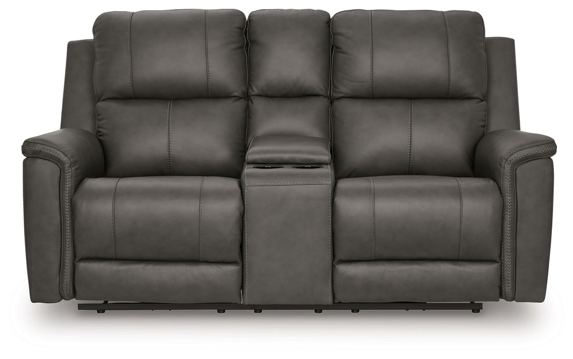 Bleckley - Power Reclining Loveseat With Console / Adjustable Headrest - Simple Home Plus
