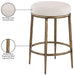 Ferro - Upholstered Backless Counter Stool With Brushed Gold Base - Simple Home Plus