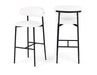 Lupita - Vegan Leather Upholstered Bar Stool With Matte Black Frame (Set of 2) - Simple Home Plus