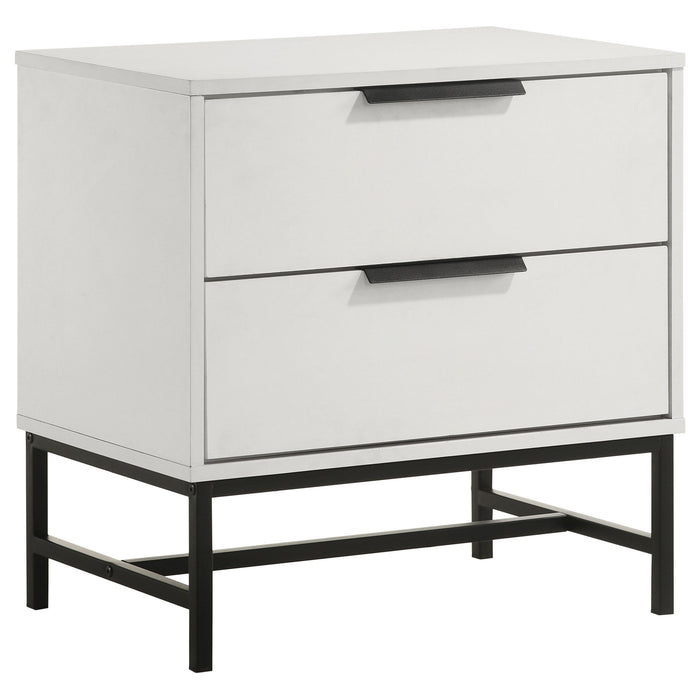 Sonora - 2-Drawer Nightstand Bedside Table - White - Simple Home Plus