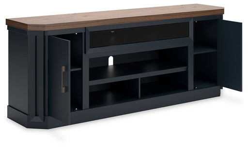 Landocken - Brown / Blue - XL TV Stand W/Fireplace Option - Simple Home Plus