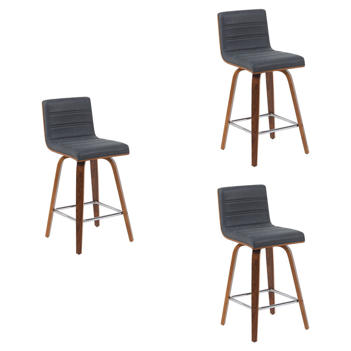 Vienna - Modern Counter Height Swivel Bar Stool - Walnut Finished Wood Frame - Simple Home Plus