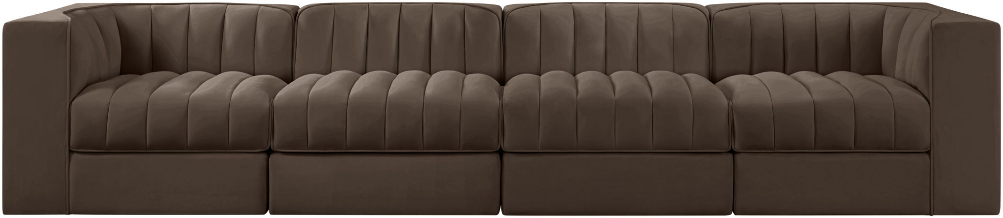 Rummi - Velvet Performance Fabric Upholstered 4 Piece Modular Sofa - Simple Home Plus