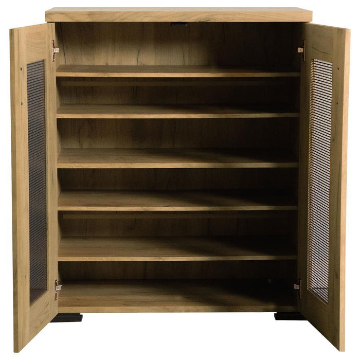 Bristol - 6-Shelf Engineered Wood Shoe Cabinet - Golden Oak - Simple Home Plus