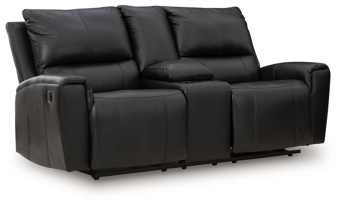 Glossmore - Reclining Loveseat With Console - Black - Simple Home Plus
