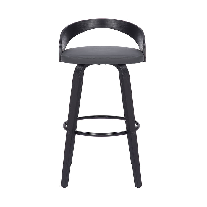 Sonia - 26" Counter Height Swivel Bar Stool - Black Wood - Simple Home Plus