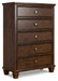 Danabrin - Brown - Five Drawer Chest - Simple Home Plus