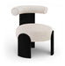Calder - Linen Textured Fabric Upholstered Accent Chair - Painted Black Base - Simple Home Plus