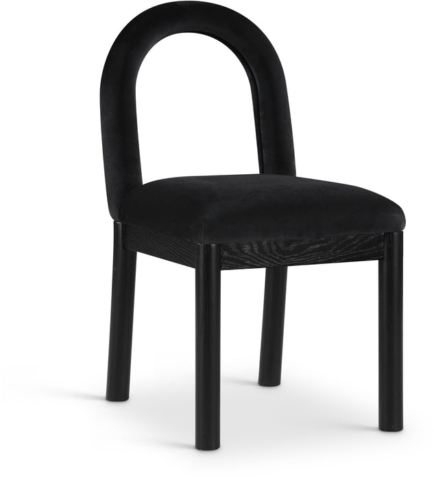 Conrad - Velvet Dining Chair With Black Legs - Simple Home Plus