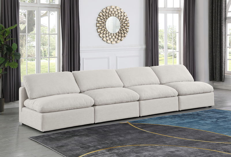 Indulge - Linen 4 Seat Modular Armless Sofa
