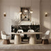 Marlowe - Linen Textured Fabric Upholstered Swivel Dining Arm Chair - Stained Brown - Simple Home Plus