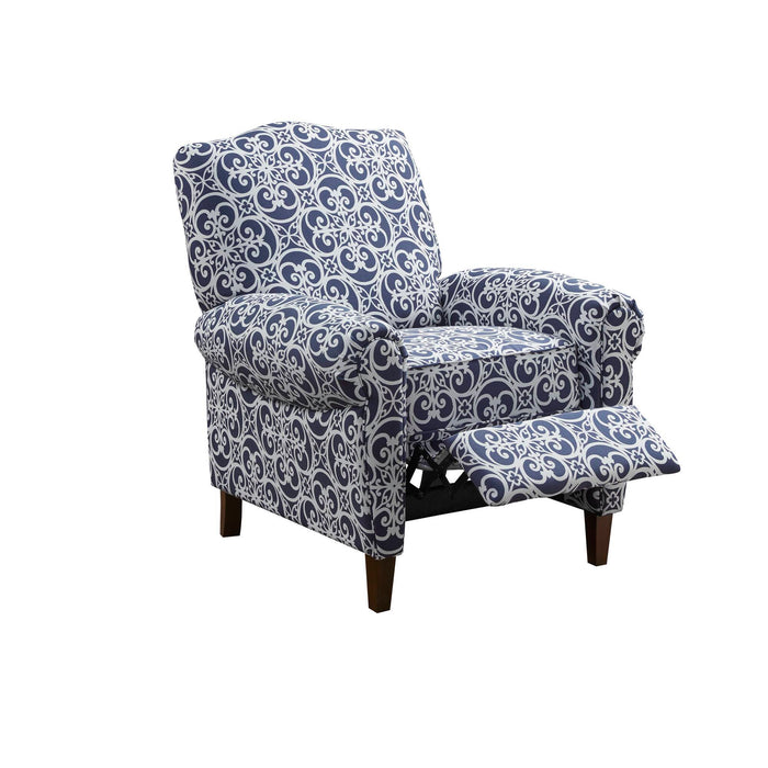 Kirby - Push Back Recliner - Navy Multi - Simple Home Plus