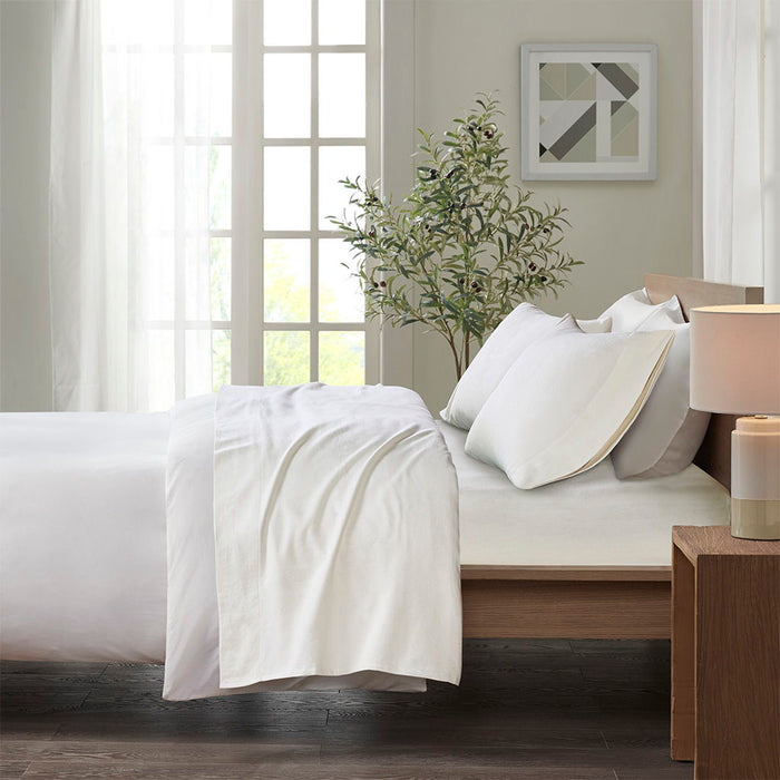 Cozy Flannel - King Sheet Set - Ivory Solid