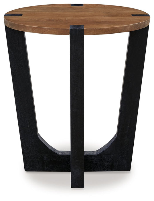 Hanneforth - Round End Table - Brown - Simple Home Plus