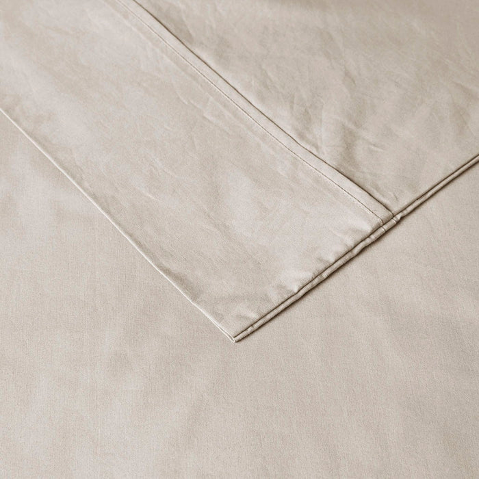 Twin Peached Percale Sheet Set - Ivory - Simple Home Plus