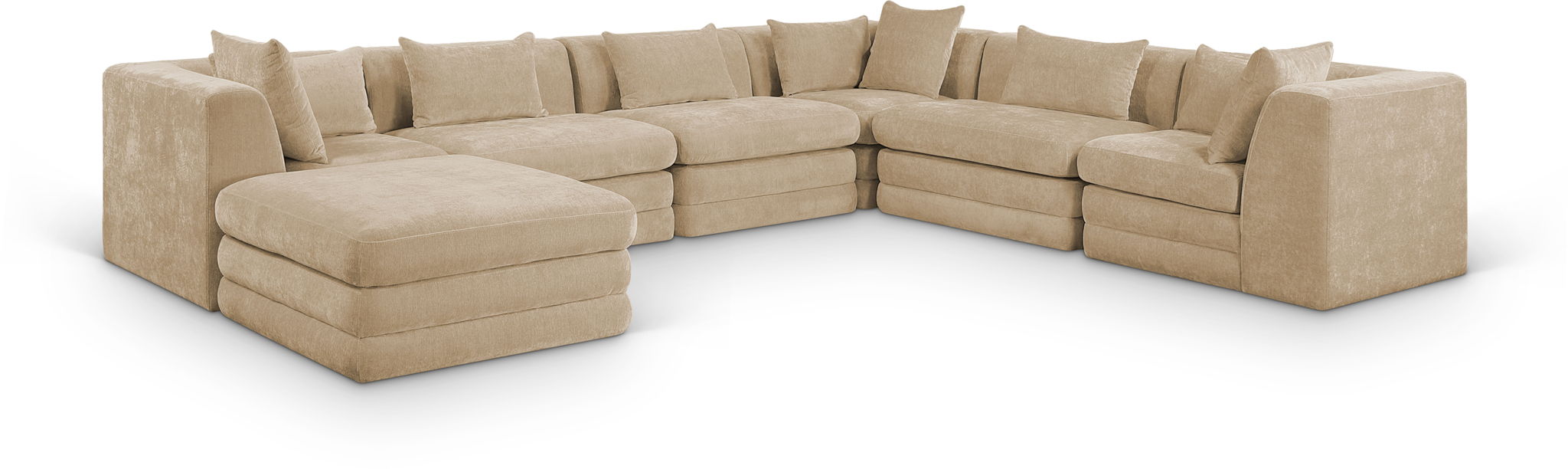 Stellar - 7 Piece Chenille Fabric Upholstered Modular Sectional - Simple Home Plus
