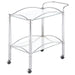 Shadix - 2-Tier Rectangular Glass Shelf Metal Bar Cart - Chrome - Simple Home Plus