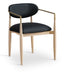 Riccio - Dining Arm Chair (Set of 2) - Natural And Gold Frame - Simple Home Plus