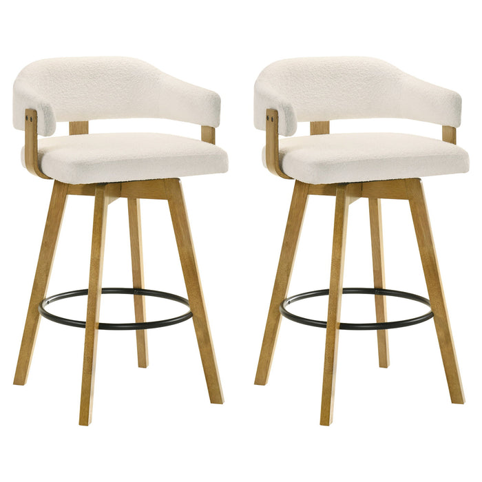 Callah - Contemporary Natural Wood Bar Height Kitchen Bar Stool - Simple Home Plus