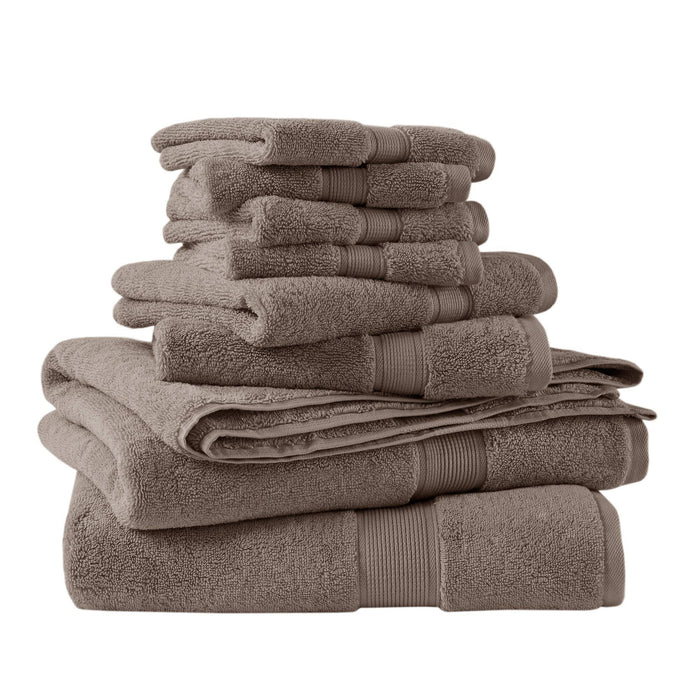 800GSM - 8 Piece Antimicrobial Towel Set - Mocha - Simple Home Plus