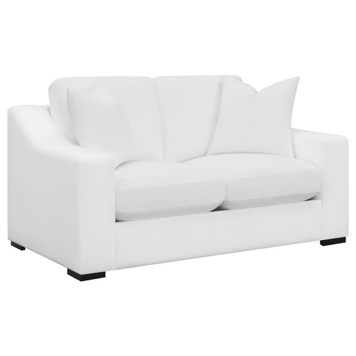 Ashlyn - Upholstered Sloped Arm Loveseat - White - Simple Home Plus