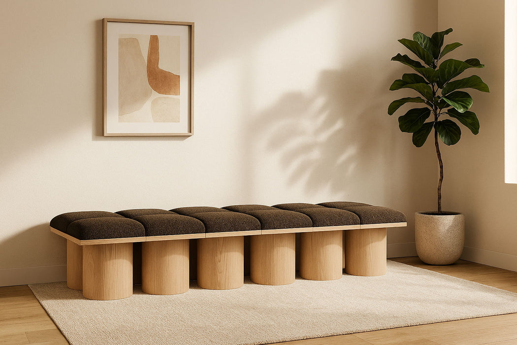 Pavilion - 12 Piece Modular Bench With Natural Base - Simple Home Plus