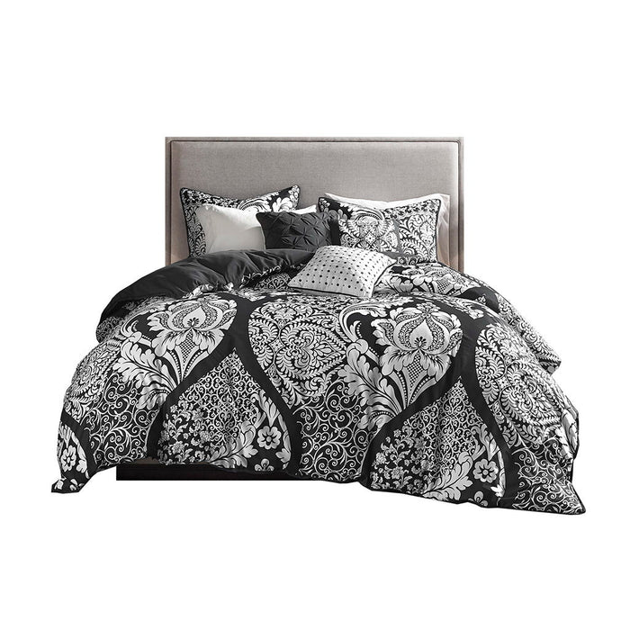 Vienna - 6 Piece King Printed Duvet Cover Set - Black - Simple Home Plus