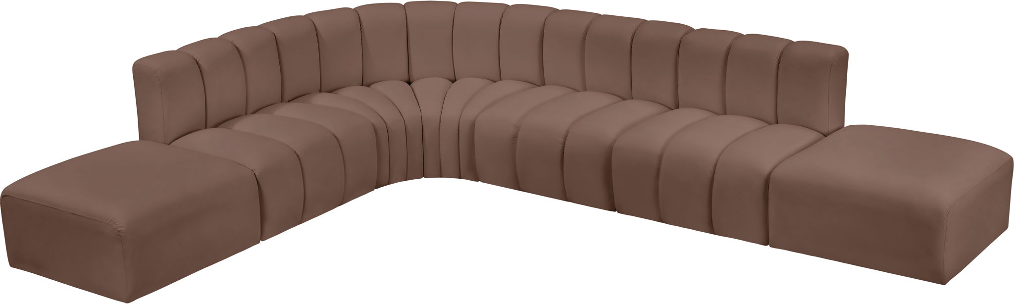 Arc - Faux Leather 7 Piece Corner Modular Sofa - Simple Home Plus