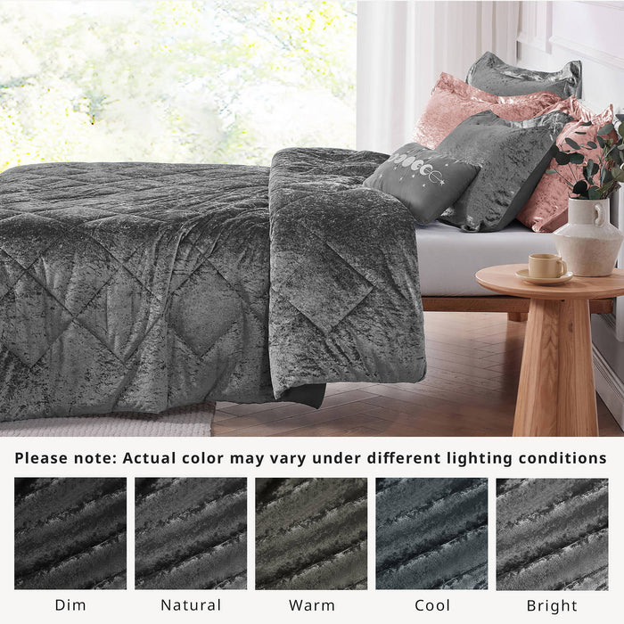 Felicia - Twin Comforter Set - Gray - Simple Home Plus