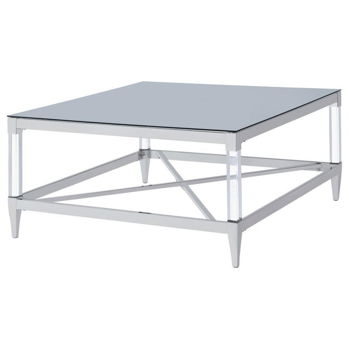 Lindley - Square Tempered Mirror Acrylic Table - Simple Home Plus