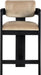 Sacha - Velvet Stool With Black Base - Simple Home Plus