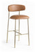 Lupita - Vegan Leather Upholstered Bar Stool With Brushed Gold Frame (Set of 2) - Simple Home Plus