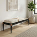 Nara - Linen Textured Fabric Upholstered Bench - Painted Black - Simple Home Plus