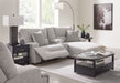 Acklen Place - Pewter - 4 Pc. - 3-Piece Power Reclining Sectional Sofa With Raf Chaise, Wide Seat Power Recliner - Simple Home Plus