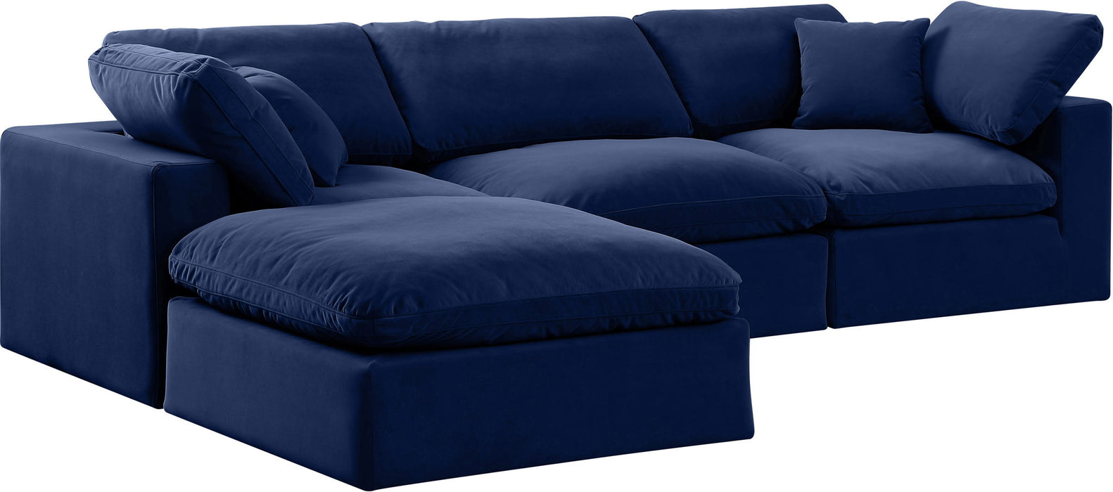 Comfy - 4 Piece Velvet Modular Sectional With Chaise - Simple Home Plus