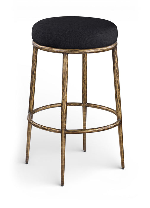 Ferro - Performance Fabric Upholstered Backless Bar Stool - Antique Brass - Simple Home Plus