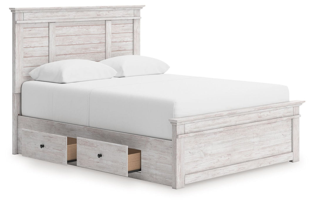 Makidern - Panel Storage Bed With 2 Under Bed Storage Units - Simple Home Plus