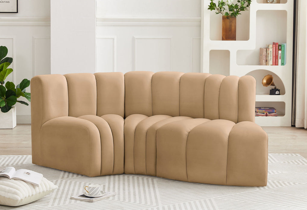 Arc - Velvet 3 Piece Modular L-Shaped Sofa - Simple Home Plus