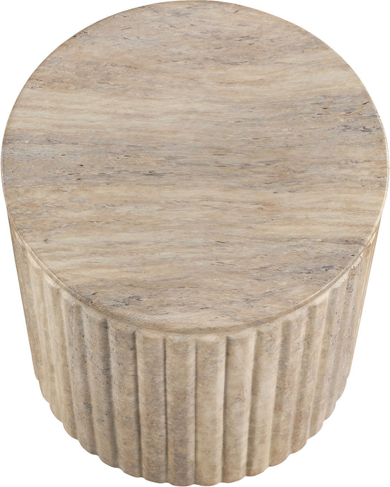 Catania - Concrete Indoor/Outdoor End Table - Travertine - Simple Home Plus