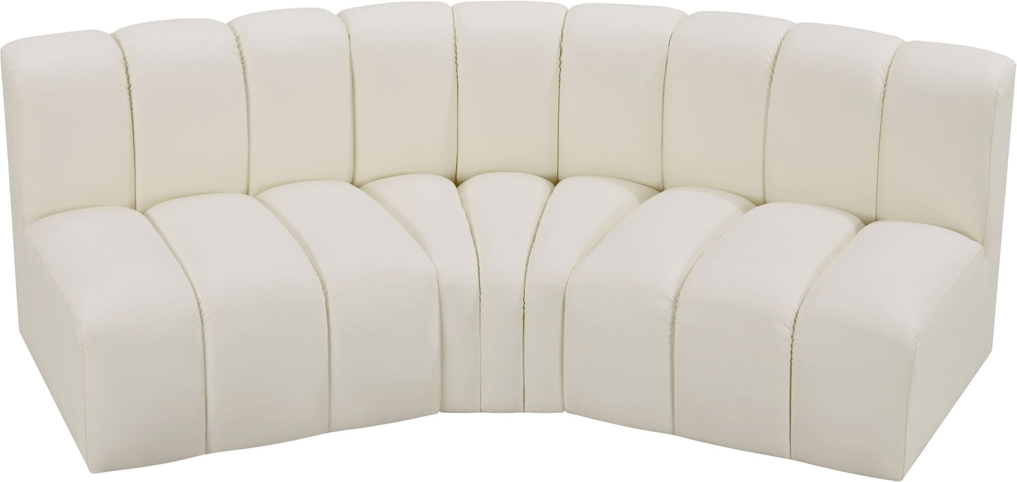 Arc - Faux Leather 3 Piece Modular Corner Sofa - Simple Home Plus